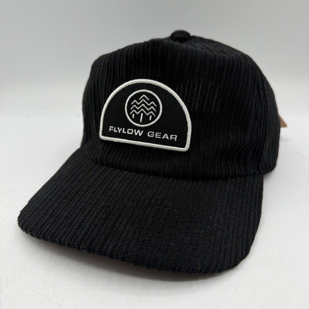 Flylow Gear Rolo Hat Cap Black Corduroy Unisex Strapback Adjustable NWT OSFM